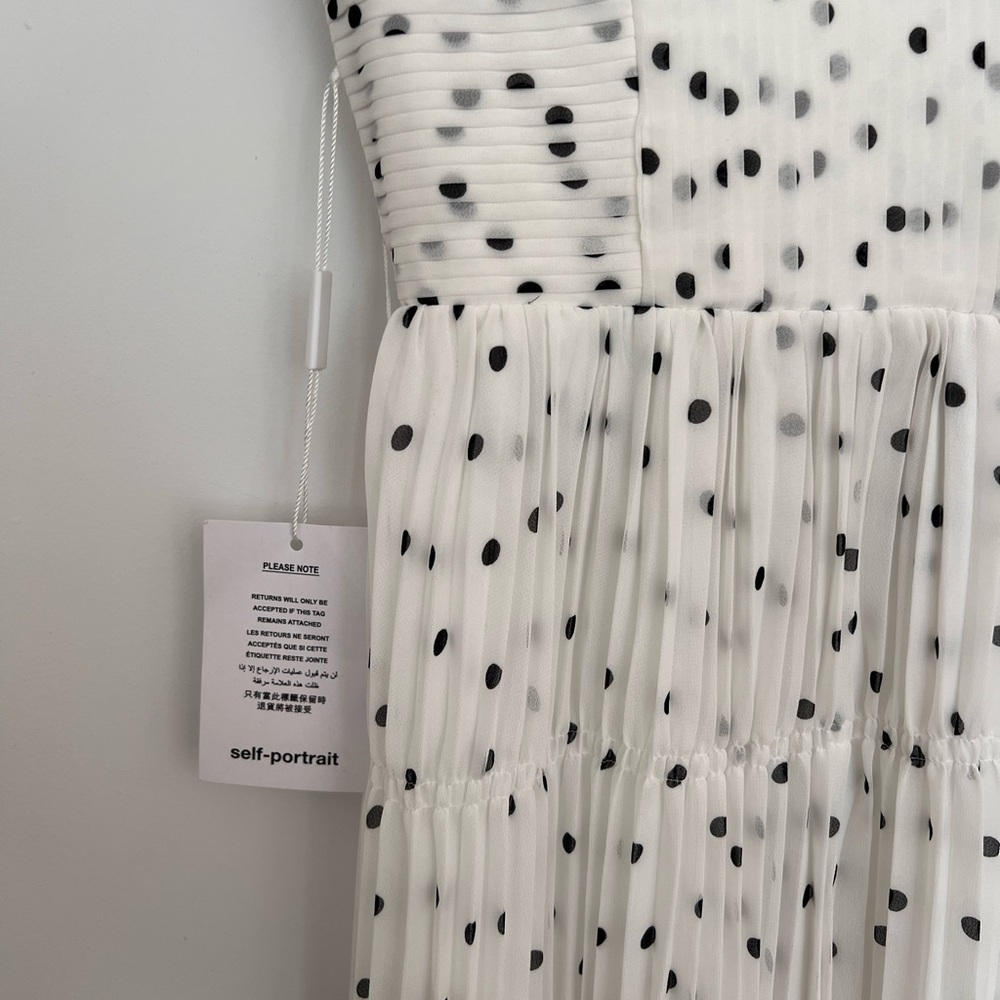 Self-Portrait BNWT white polka-dot dress. Size 0. - Picture 5 of 7